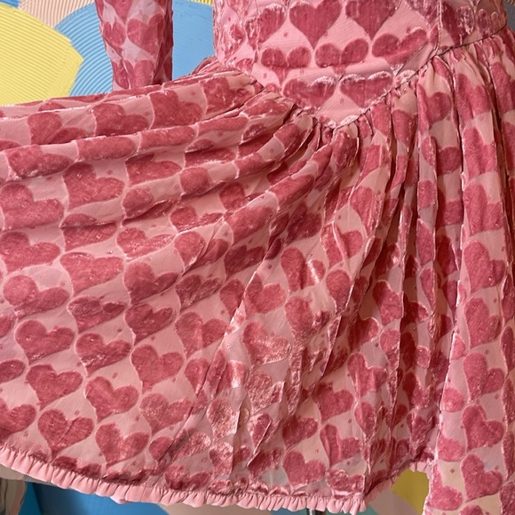 For Love and lemons Velvet pink heart Dress Theresa Mini Dress NWT - Picture 3 of 14